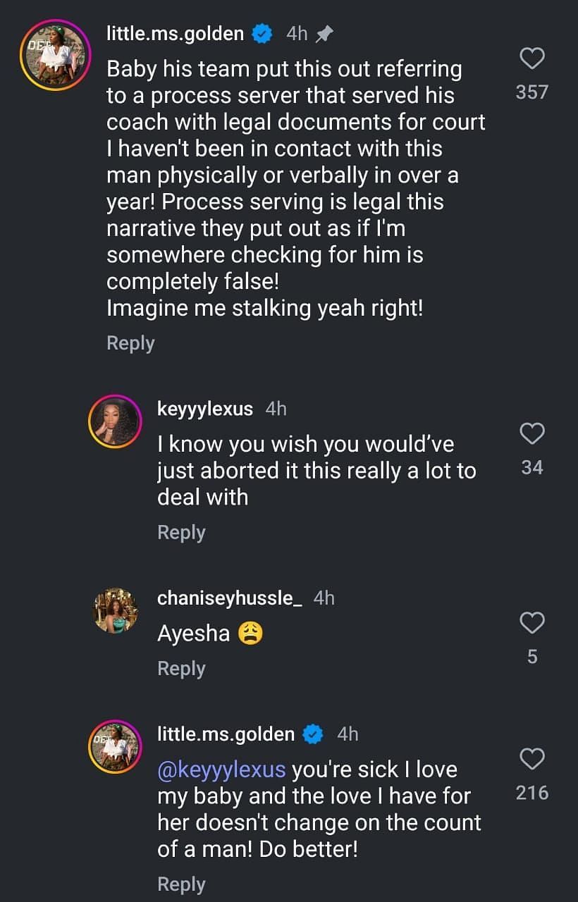 Ayesha Howard’s reaction to being accused of harassment and stalking